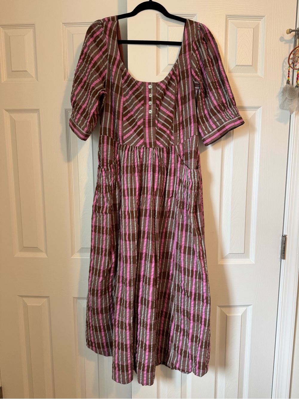 Free People Plaid Midi Dress - Picture 3 of 5